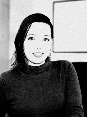 Fotokopiertes Portrait von Michèle Schweinzer